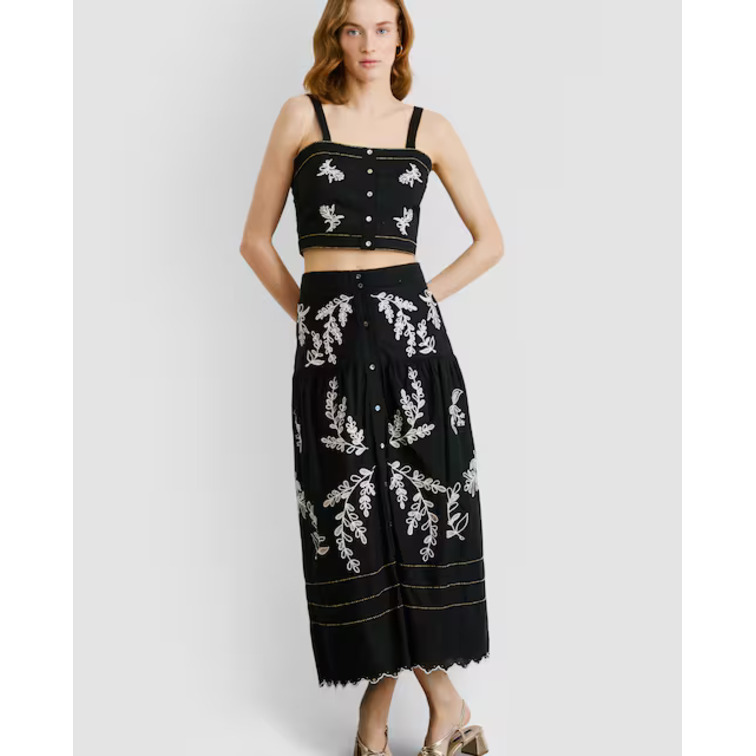 FALDA MIDI MUJER PEPE JEANS DETALLES BORDADOS