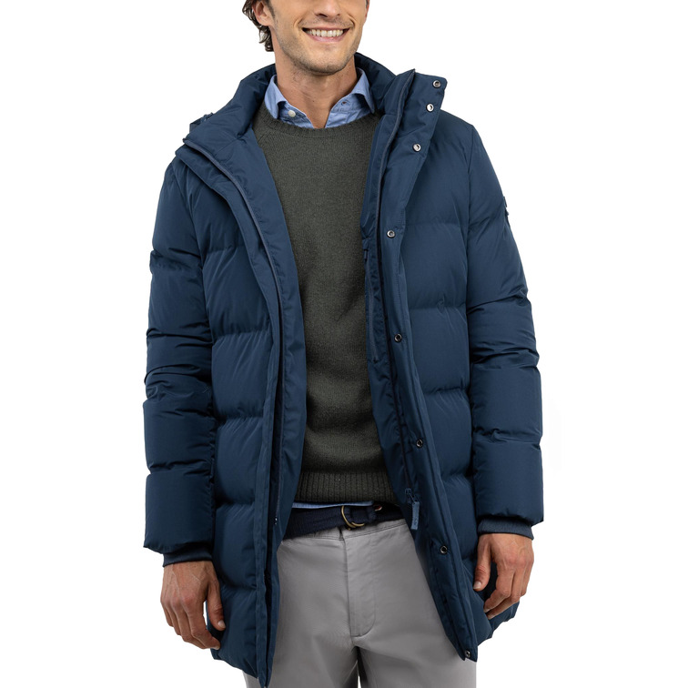 CAZADORA HOMBRE  EL GANSO ABRIGO PLUMAS LARGO AZUL