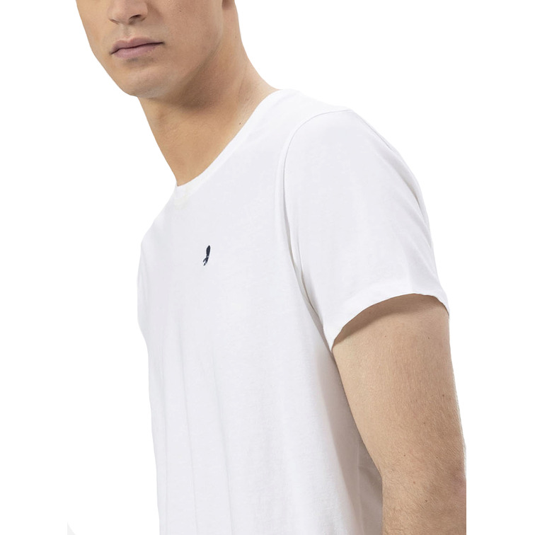 HOMBRE CAMISETA BÁSICA BORDADO A CONT BLANCO P