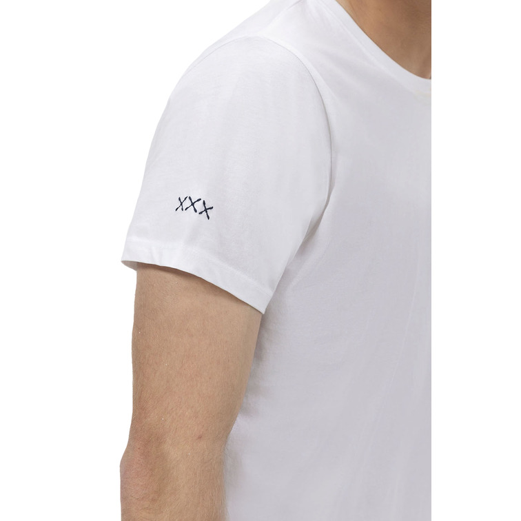 HOMBRE CAMISETA BÁSICA BORDADO A CONT BLANCO P