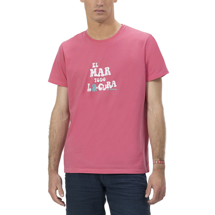 HOMBRE CAMISETA  EL MAR TODO LO-CURA ROSA CHI