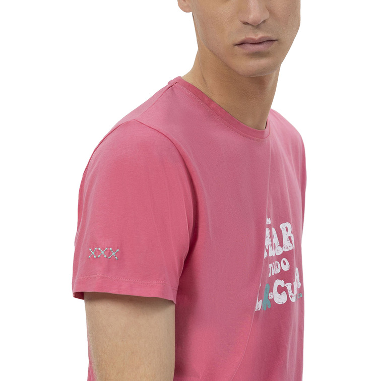 HOMBRE CAMISETA  EL MAR TODO LO-CURA ROSA CHI