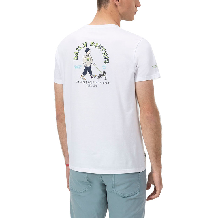 HOMBRE CAMISETA ESTAMPADO DAILY ROUTI BLANCO P