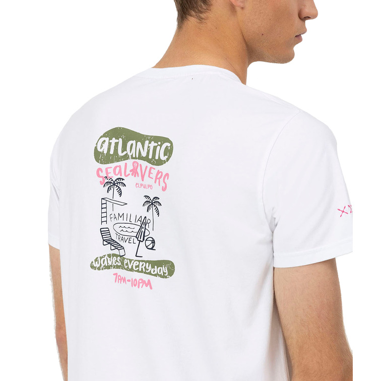HOMBRE CAMISETA ESTAMPADO FAMILIAR TR BLANCO P