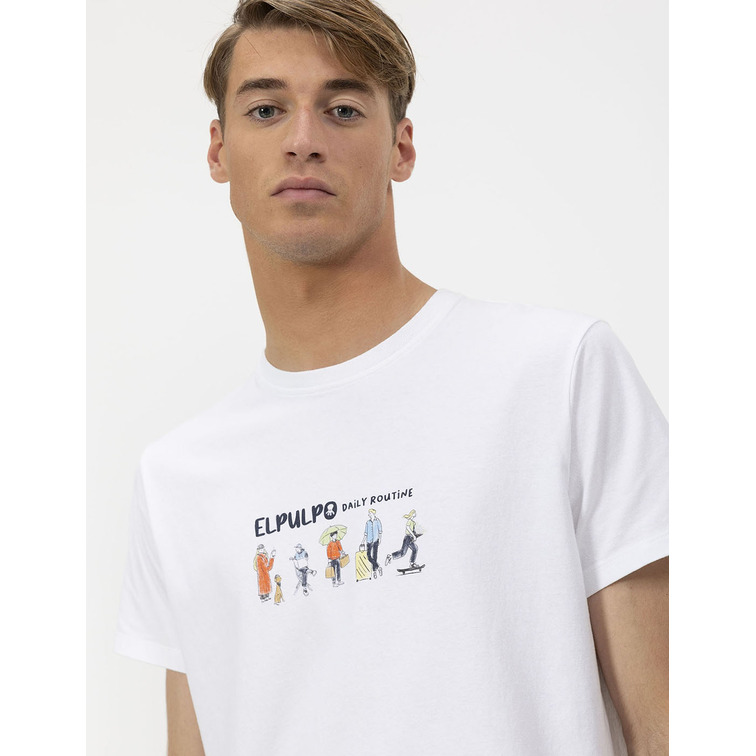 HOMBRE CAMISETA ESTAMPADO PEOPLE ROUT BLANCO P