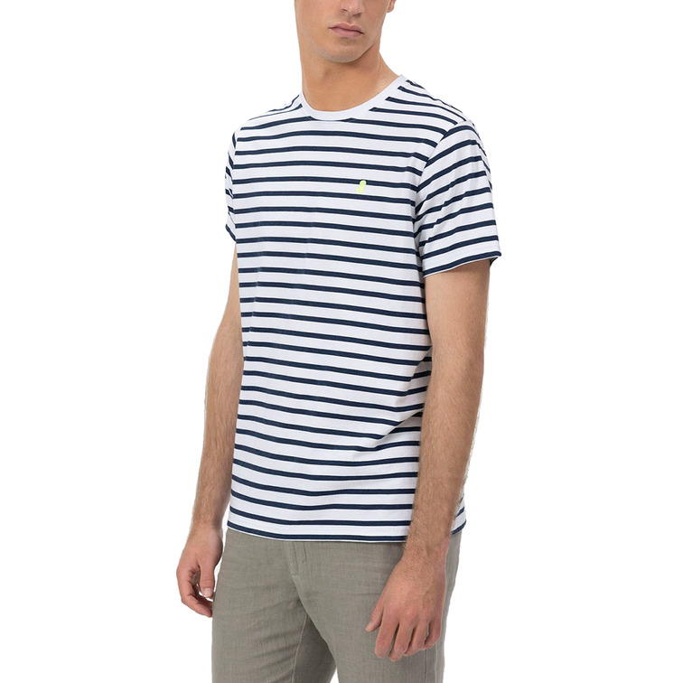 HOMBRE CAMISETA RAYAS NAUTICAS FLUOR BLANCO P