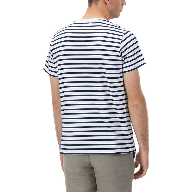 HOMBRE CAMISETA RAYAS NAUTICAS FLUOR BLANCO P