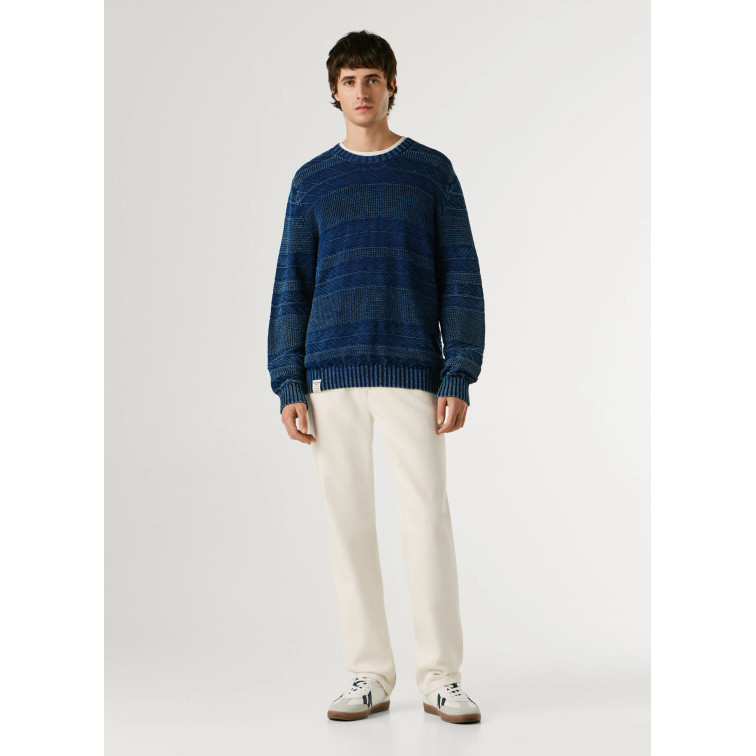 JERSEY PUNTO CUELLO REDONDO HOMBRE PEPE JEANS EFECTO DESGASTADO