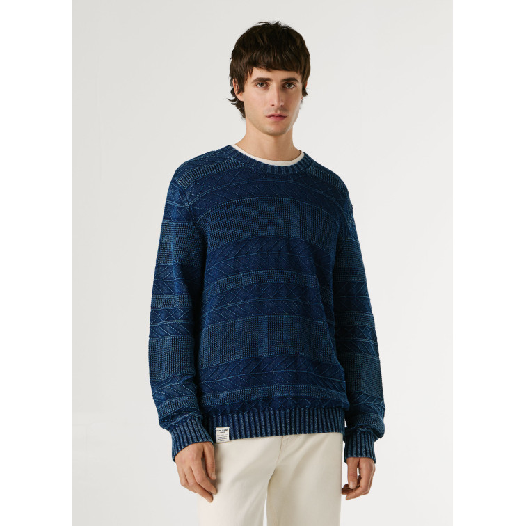 JERSEY PUNTO CUELLO REDONDO HOMBRE PEPE JEANS EFECTO DESGASTADO