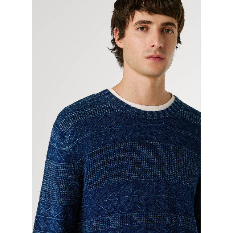 JERSEY PUNTO CUELLO REDONDO HOMBRE PEPE JEANS EFECTO DESGASTADO