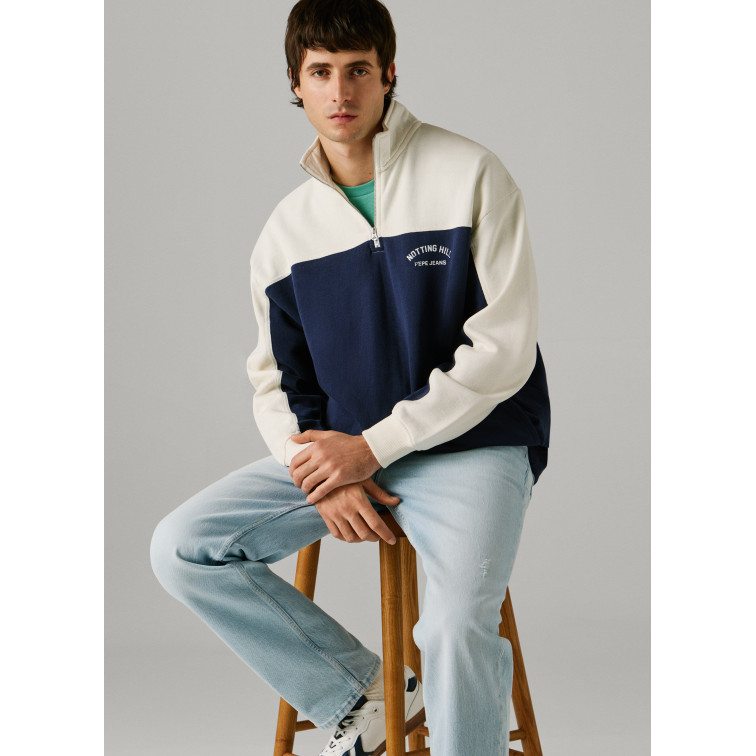 SUDADERA CUELLO ALTO HOMBRE PEPE JEANS MEDIA CREMALLERA