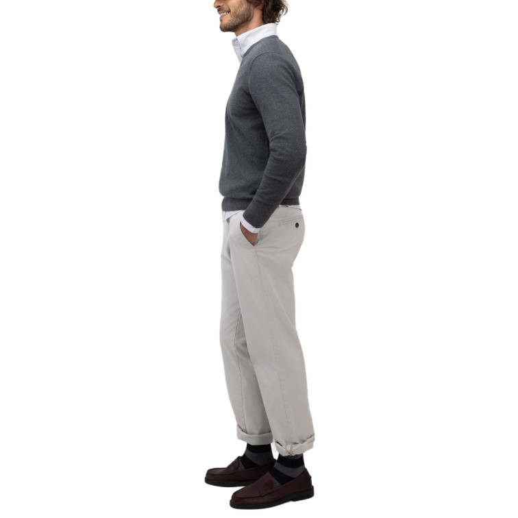 JERSEY HOMBRE  EL GANSO JERSEY BÁSICO CUELLO PICO GRIS
