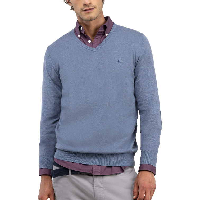 JERSEY HOMBRE  EL GANSO JERSEY CUELLO PICO CODERAS AZU