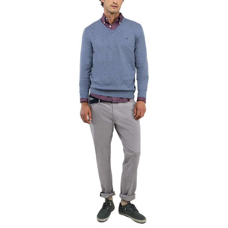 JERSEY HOMBRE  EL GANSO JERSEY CUELLO PICO CODERAS AZU