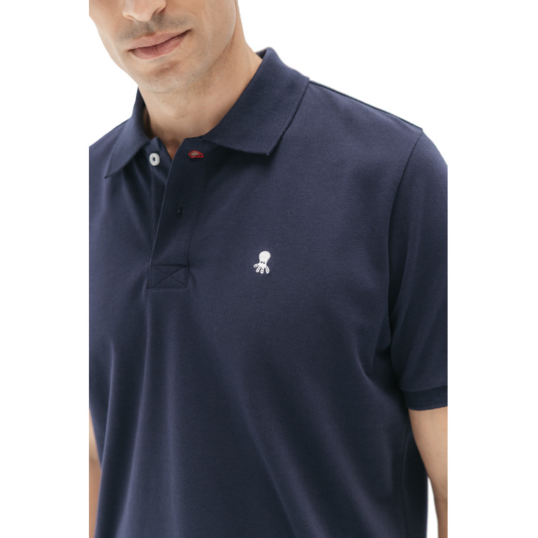 HOMBRE POLO LAVADO BORDADO A CONTRAST AZUL MAR