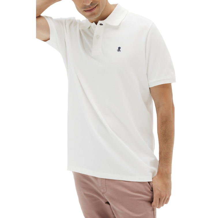 HOMBRE POLO LAVADO BORDADO A CONTRAST BLANCO P