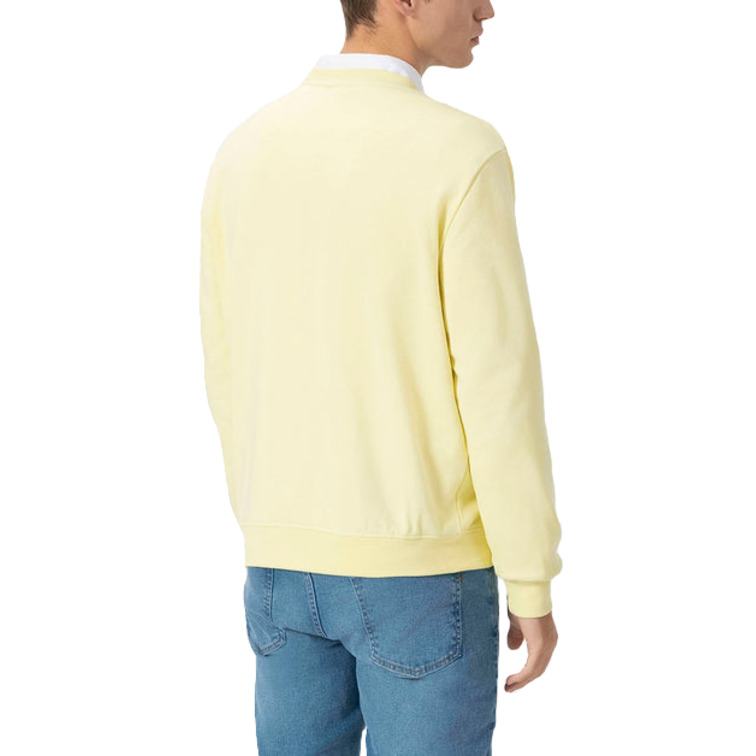 HOMBRE SUDADERA BÁSICA BORDADO A CONT AMARILLO