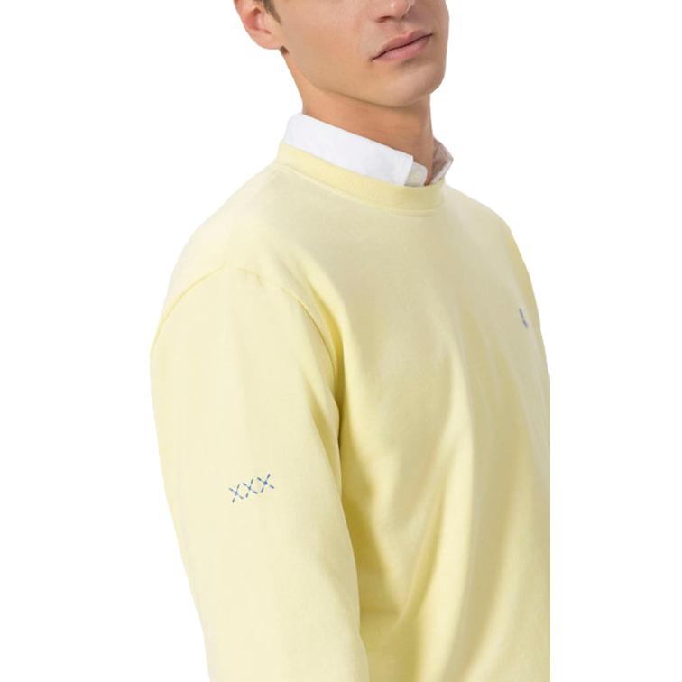 HOMBRE SUDADERA BÁSICA BORDADO A CONT AMARILLO