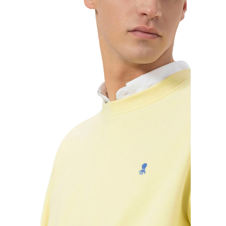 HOMBRE SUDADERA BÁSICA BORDADO A CONT AMARILLO