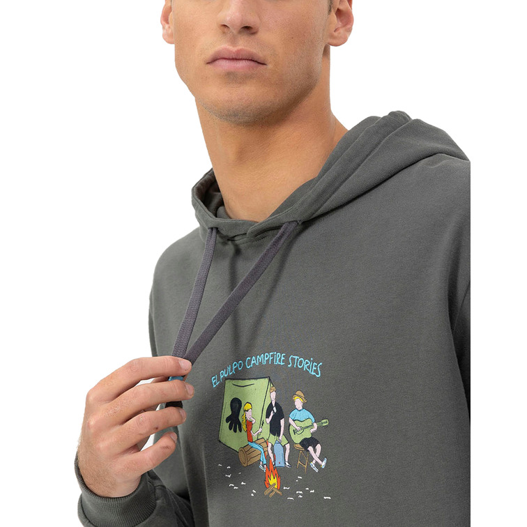 HOMBRE SUDADERA CAPUCHA ESTAMPADO CAM ANTRACIT