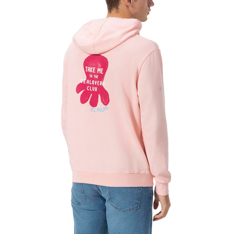 HOMBRE SUDADERA CAPUCHA ESTAMPADO SEA ROSA