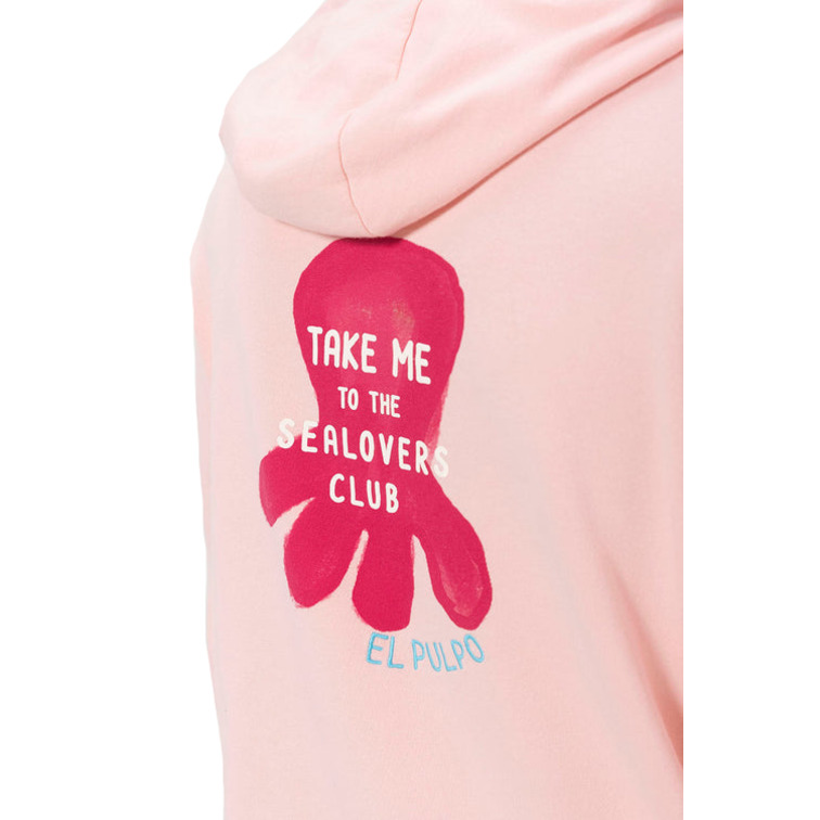 HOMBRE SUDADERA CAPUCHA ESTAMPADO SEA ROSA