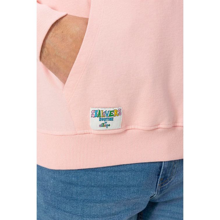 HOMBRE SUDADERA CAPUCHA ESTAMPADO SEA ROSA