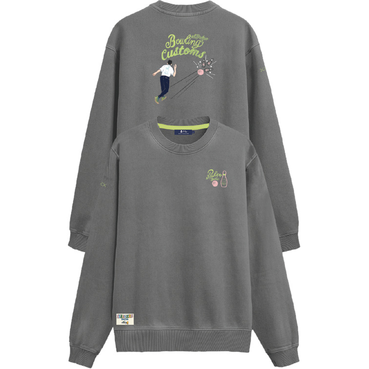 HOMBRE SUDADERA ESTAMPADO BOWLING CUS ANTRACIT