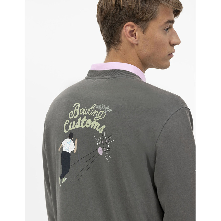 HOMBRE SUDADERA ESTAMPADO BOWLING CUS ANTRACIT