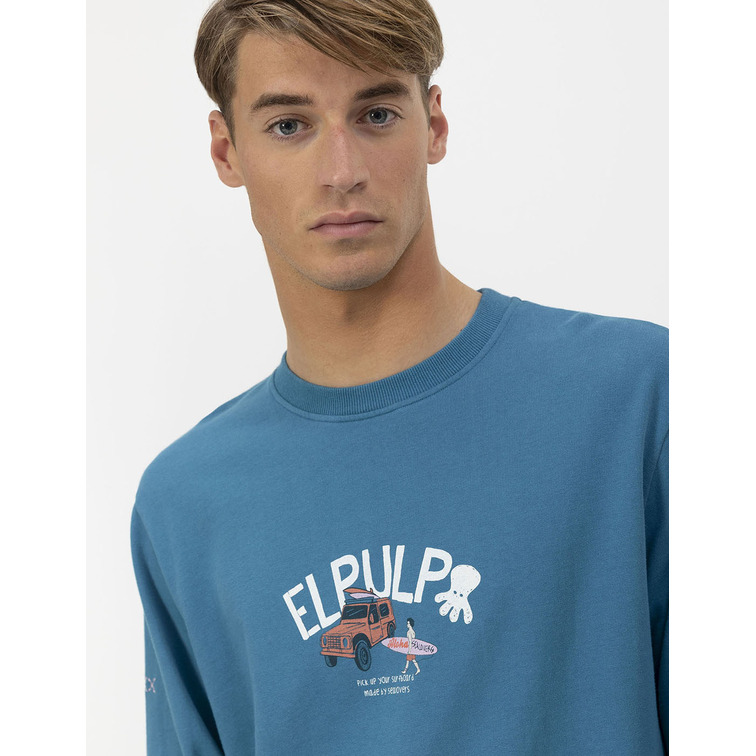 HOMBRE SUDADERA ESTAMPADO SURFER AZUL AZUL ZAF