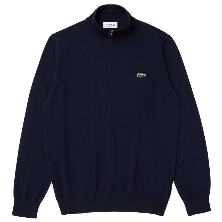 JERSEY CON CREMALLERA HOMBRE LACOSTE EN ALGODÓN ECOLÓGICO