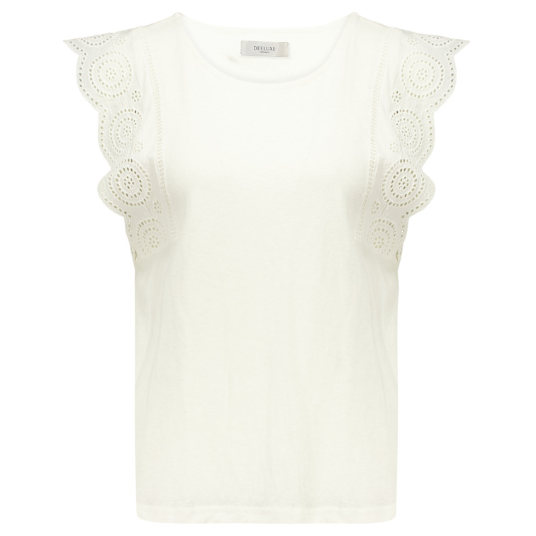 BLUSA MUJER DEELUXE CON VOLANTES CALADOS