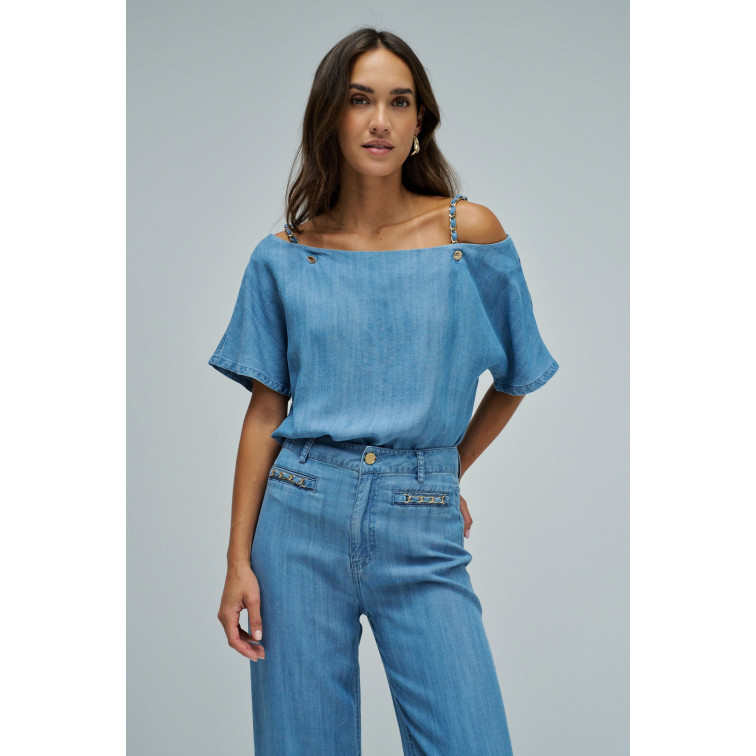 BLUSA MUJER SALSA JEANS EN LIGHTDENIM