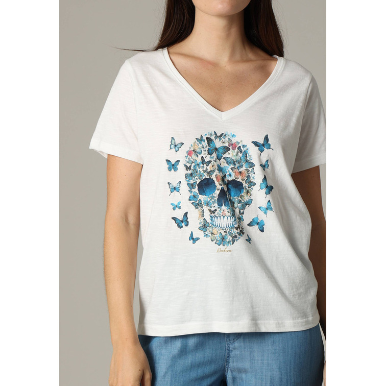 CAMISETA MUJER DEELUXE ESTAMPADO CALAVERA