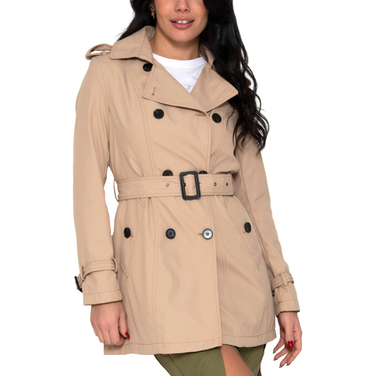 GABARDINA CRUZADA MUJER BRAVE SOUL DOBLE BOTONADURA