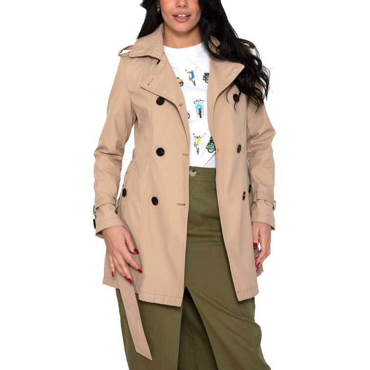 GABARDINA CRUZADA MUJER BRAVE SOUL DOBLE BOTONADURA