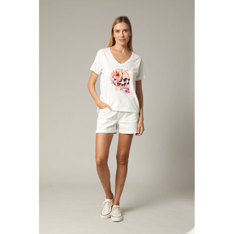 CAMISETA MUJER DEELUXE ESTAMPADO CALAVERA
