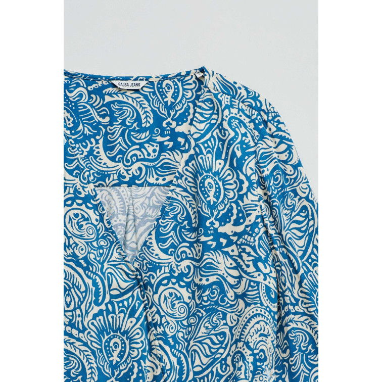 BLUSA SATINADA MUJER SALSA JEANS CON ESTAMPADO