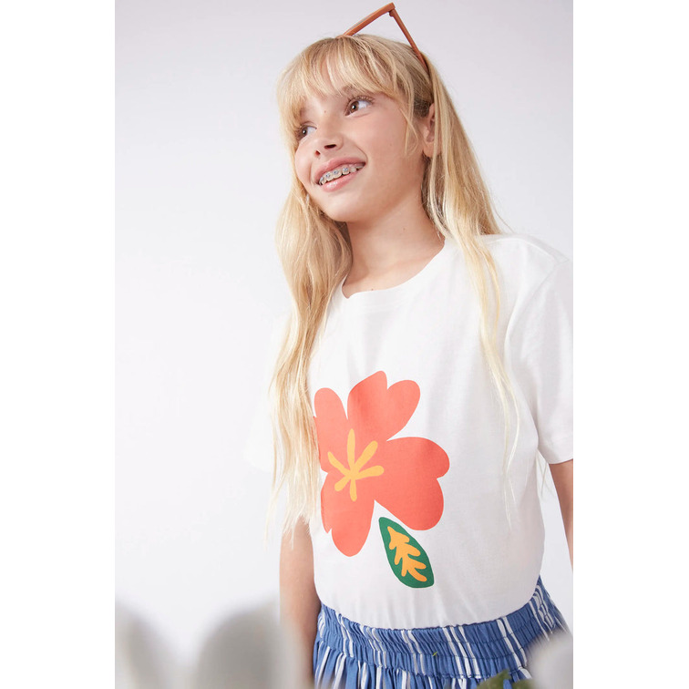 CAMISETA NIÑA  CIAFAN CAMISETA UNISEX PRINT DE FLOR
