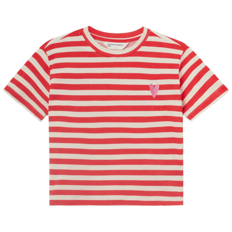 CAMISETA NIÑA COMPAÑIA FANTASTICA RAYAS ROJAS