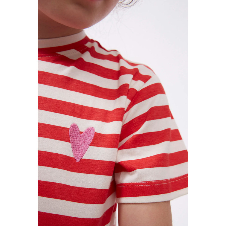 CAMISETA NIÑA COMPAÑIA FANTASTICA RAYAS ROJAS