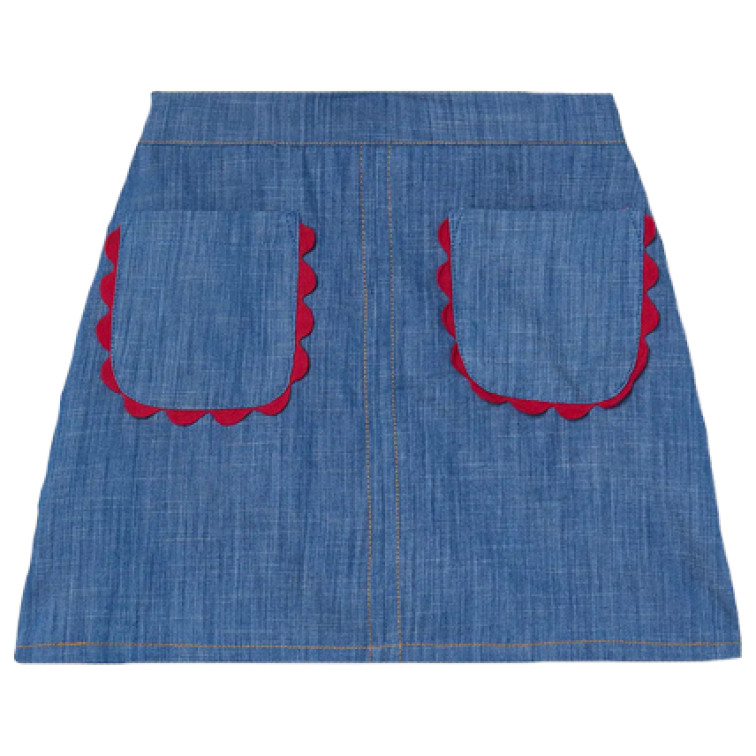 FALDA NIÑA  CIAFAN FALDA CORTA DE NIÑA CHAMBRAY