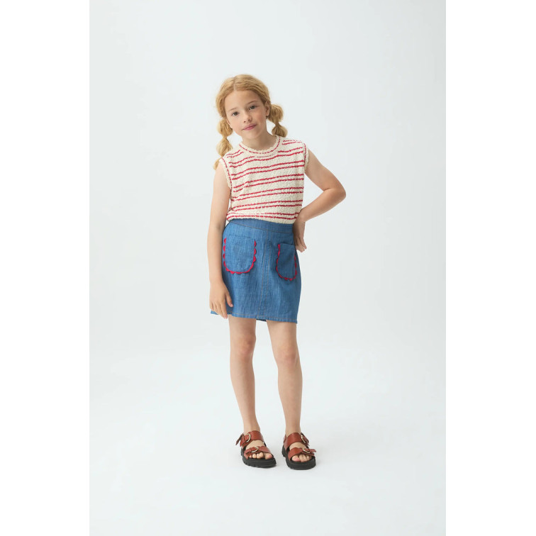 FALDA NIÑA  CIAFAN FALDA CORTA DE NIÑA CHAMBRAY