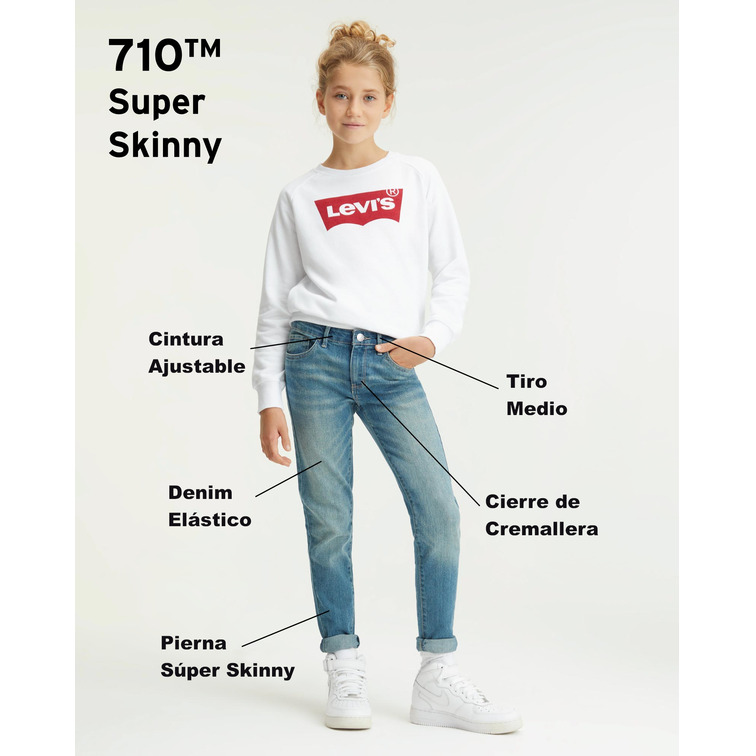VAQUERO NIÑA  LEVI'S JUNIOR LVG 710 SUPER SKINNY JEAN