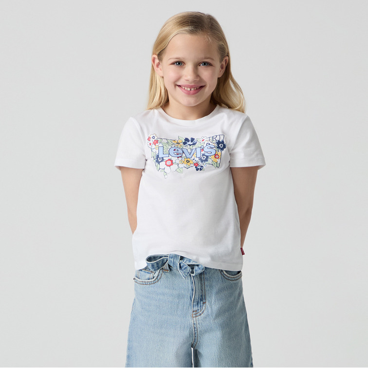 CAMISETA NIÑA LEVI'S LOGO BATWING DE FLORES TALLAJE INFANTIL