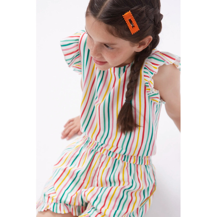PANTALÓN CORTO NIÑA  CIAFAN SHORTS DE NIÑA RAYAS MULTICOLO