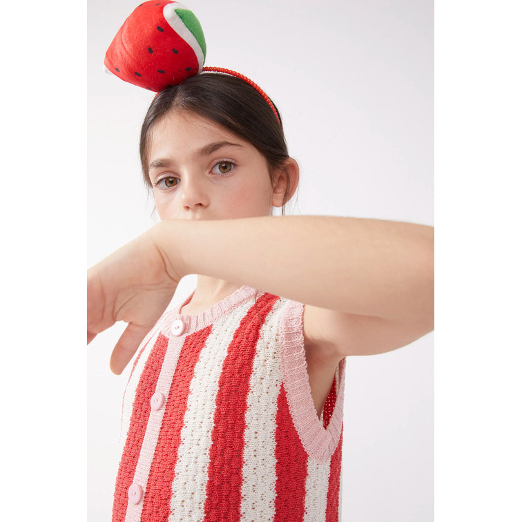 TOP DE PUNTO NIÑA COMPAÑIA FANTASTICA A RAYAS SIN MANGAS