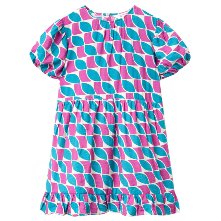 VESTIDO CORTO NIÑA COMPAÑÍA FANTÁSTICA ESTAMPADO PLUMAS