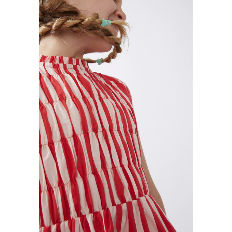VESTIDO CORTO NIÑA COMPAÑIA FANTASTICA RAYAS ROJAS