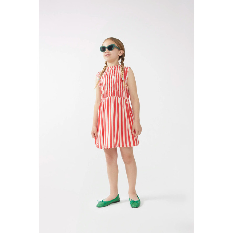 VESTIDO CORTO NIÑA COMPAÑIA FANTASTICA RAYAS ROJAS